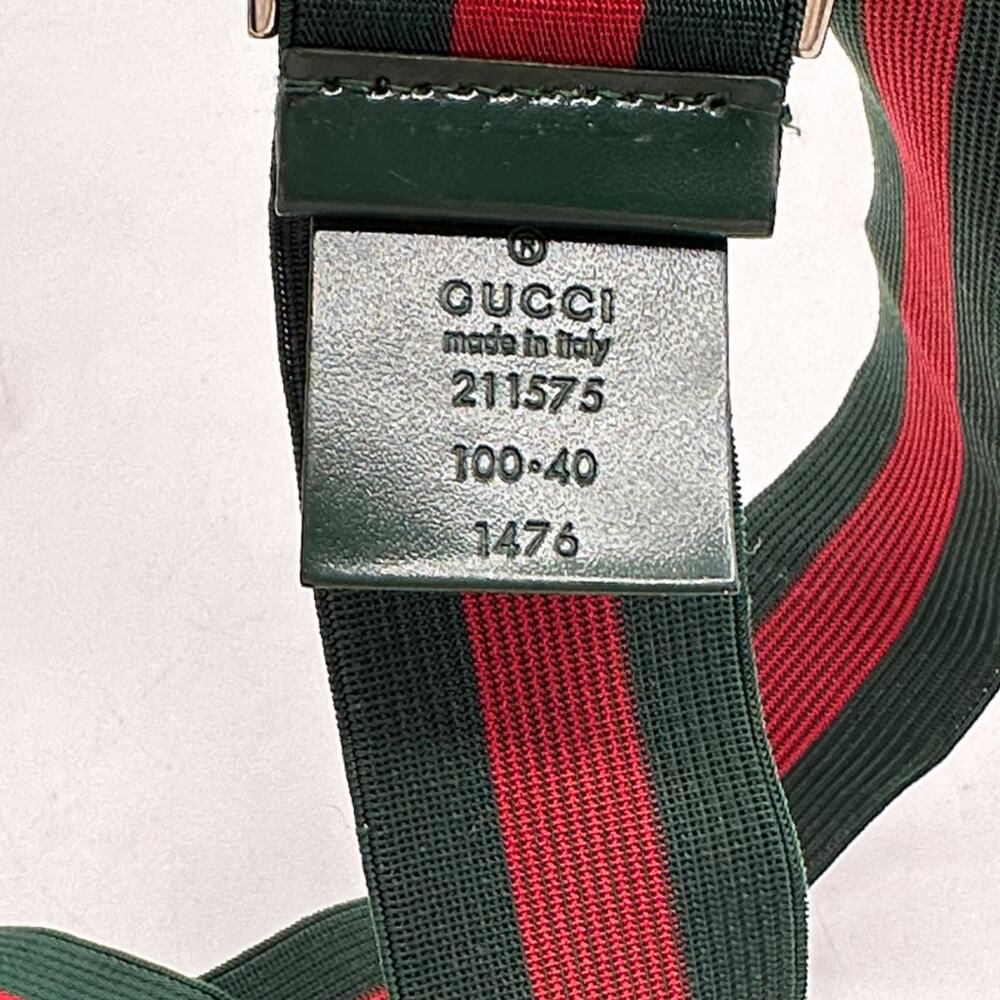 GUCCI Script Web Stripe Elasticized Metal Buckle … - image 5